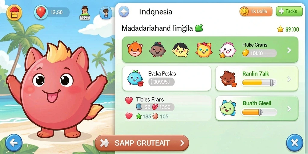Screenshot menunjukkan tampilan awal permainan yang menarik.